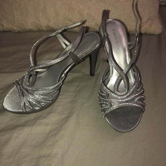 elegant silver high heels